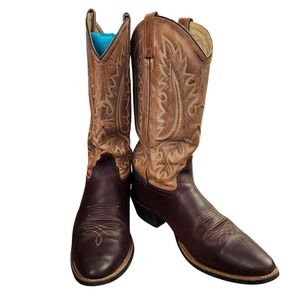 Old West Cowboy Boots Mens Size 105 D Leather Western Boots Brown Tan